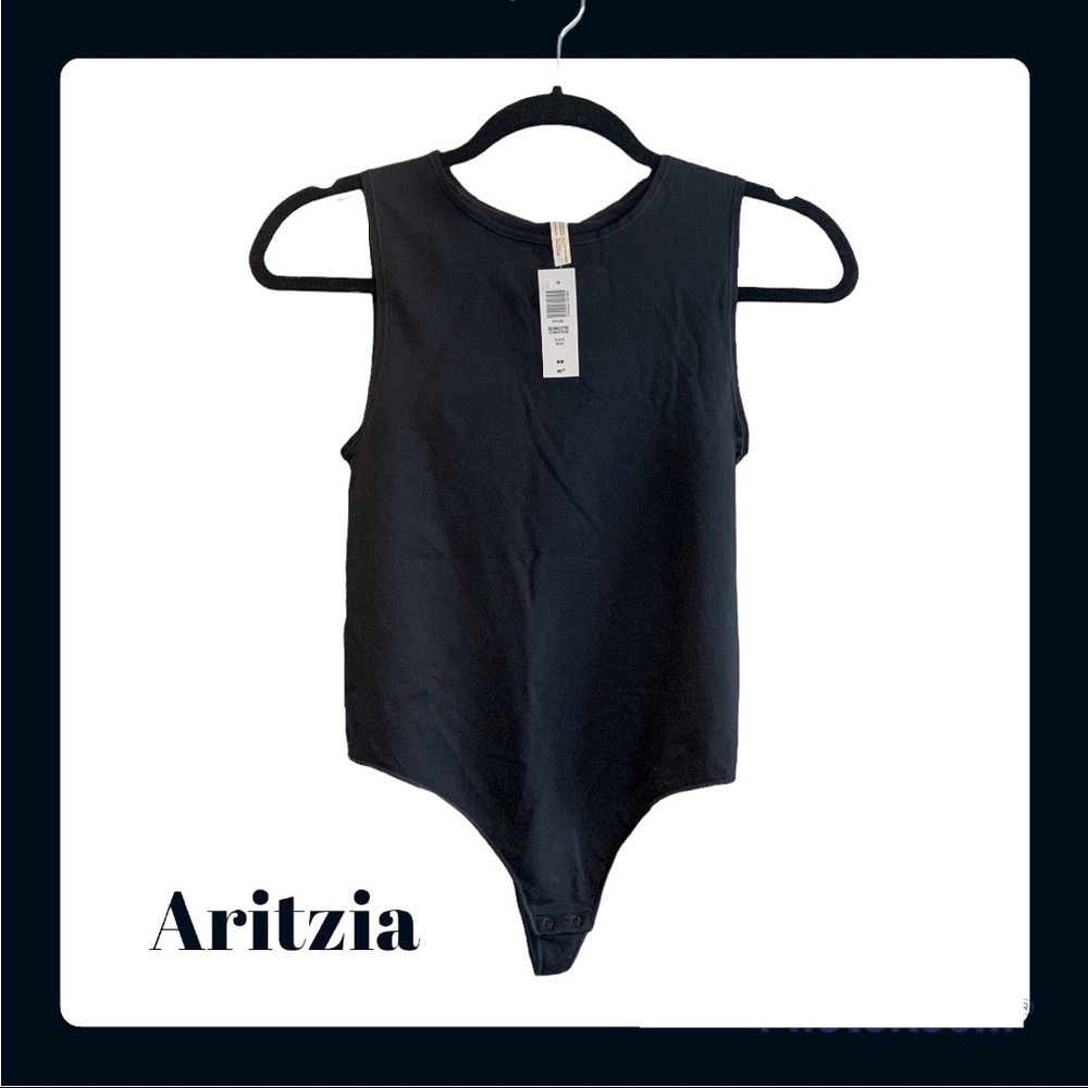 Aritzia Group by Babaton Black Seamless Contour Muscle Tank Bodysuit NWT M